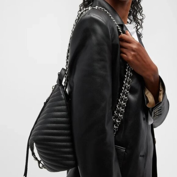 NWT Rebecca Minkoff Julian Mini Quilted Leather Backpack Pearl Off White AUTHNTC main image 15